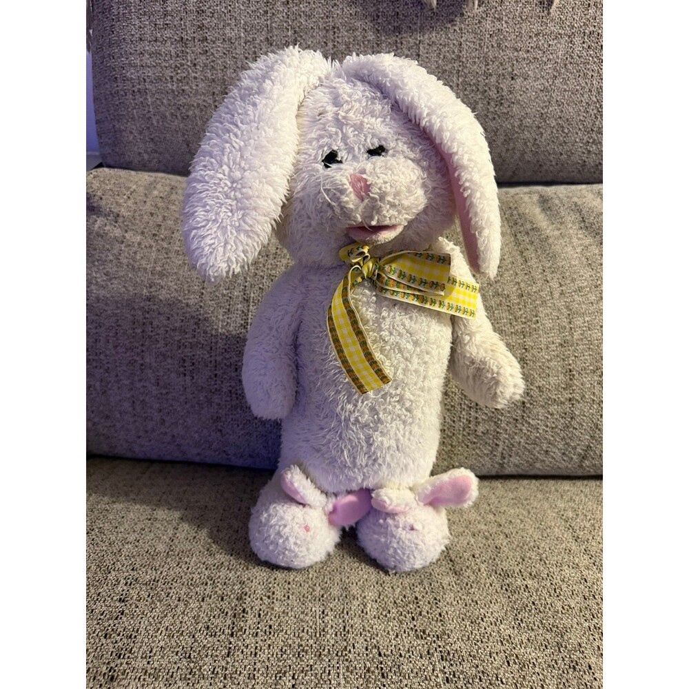Large 16” GBC International Inc. Singing/Motion White Plush Easter Bunny